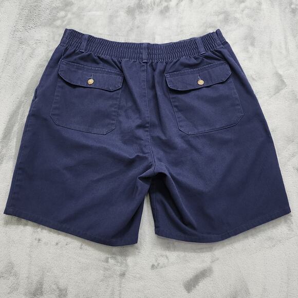 Vintage Van Heusen Shorts Mens W38 Blue Pleated Bermuda Chino Preppy Summer - Picture 2 of 10